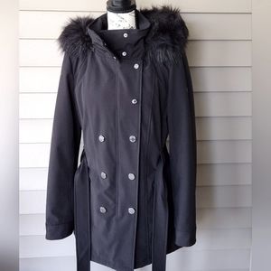 Calvin Klein faux fur hooded Black Jacket